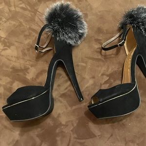 shoes black pompom 4 inch Halloween Costume